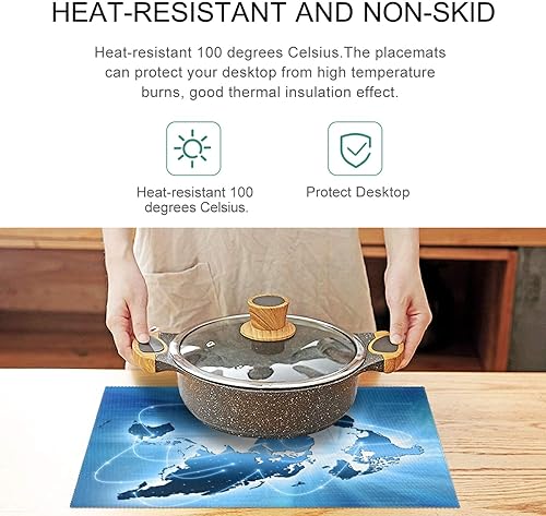 Miniatura 6 de Naanle - Juego de manteles individuales antideslizantes, resistentes al calor, para comedor, hogar, cocina, interior, 12 pulgadas x 18 pulgadas,