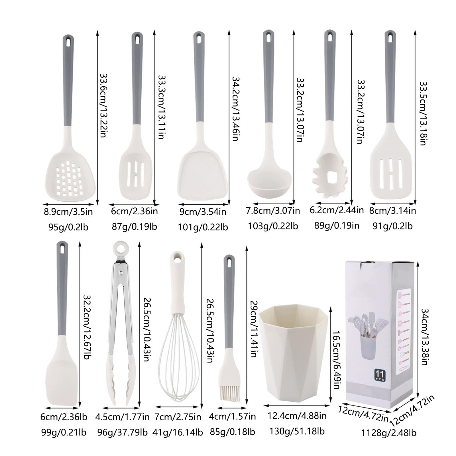 Küchenhelfer Set Silikon Kochutensilien Kochbesteck Set Mit Utensilienhalter Antihaft Kochset Küchenutensilien Spülmaschinenfest Mit Utensilienhalter 11-teiliges Multi-Colored,L