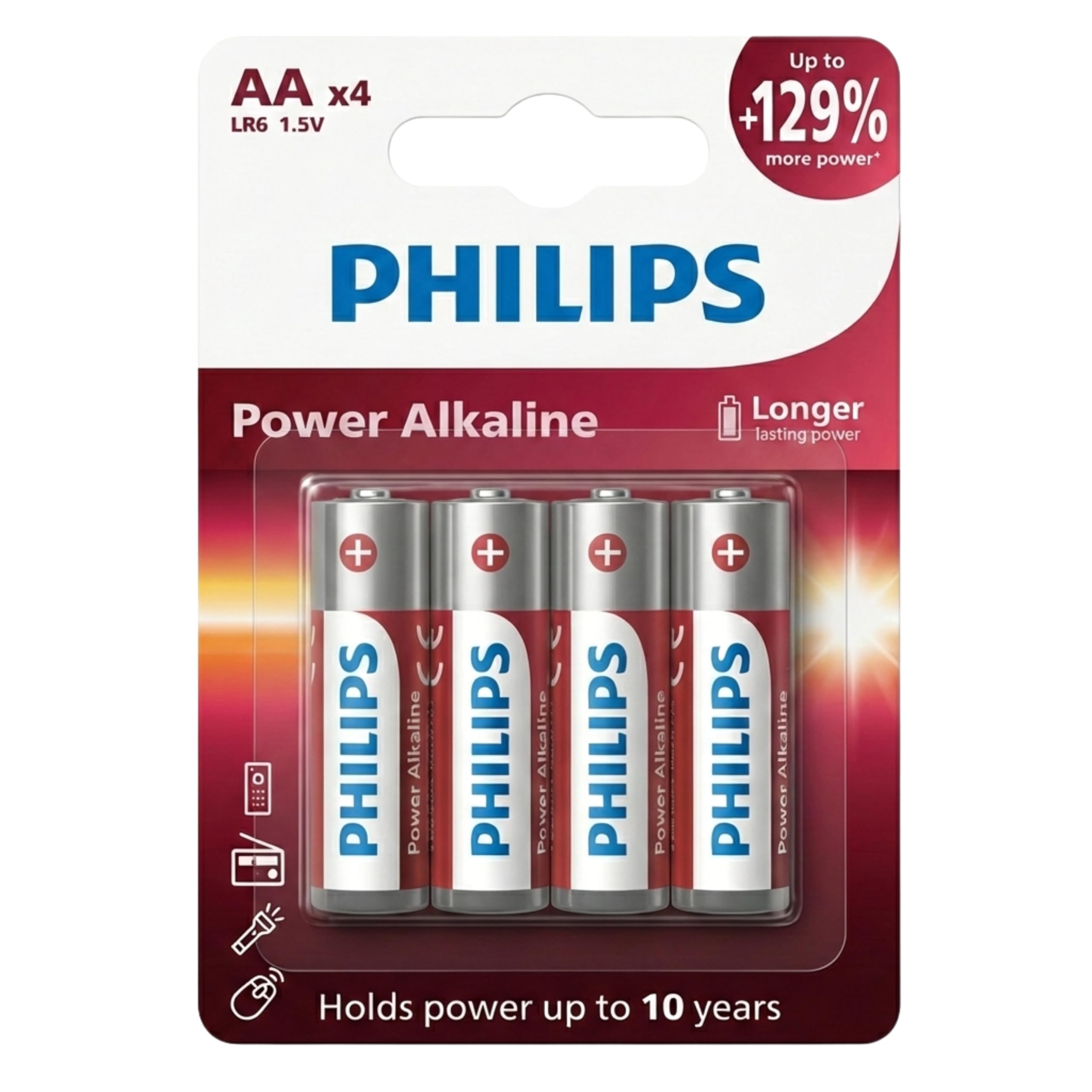 Philips LR6P4B/94 AA Power Alkaline Battery (Pack of 4) | 1.5V Long Lasting Power | Leak Resistant | 10-Year Shelf Life | Ideal for Remote, Clock, Toy, Mouse & Other Household Devices-image-9