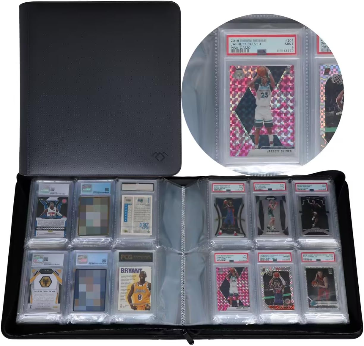 GrinOwl PSA Slab Binder, Holds 84 Graded Slabs, 6-Pocket Graded Card Binder for PSA, CGC, CSG, FGS, and FCG Cards