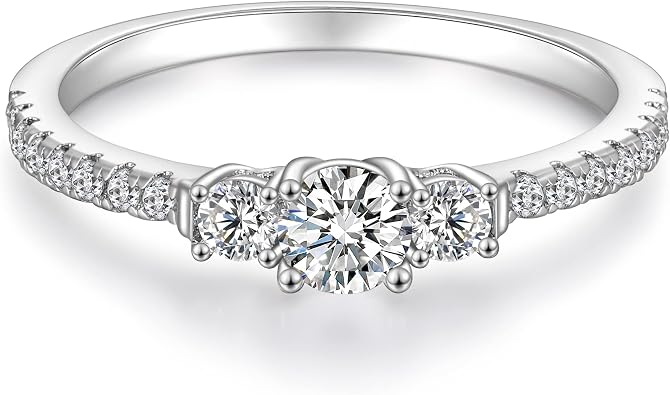 خاتم زفاف SHINYSO للنساء من الزركونيا المكعبة وخاتم خطوبة Anniversary Promise Eternity مقاس 4-10
