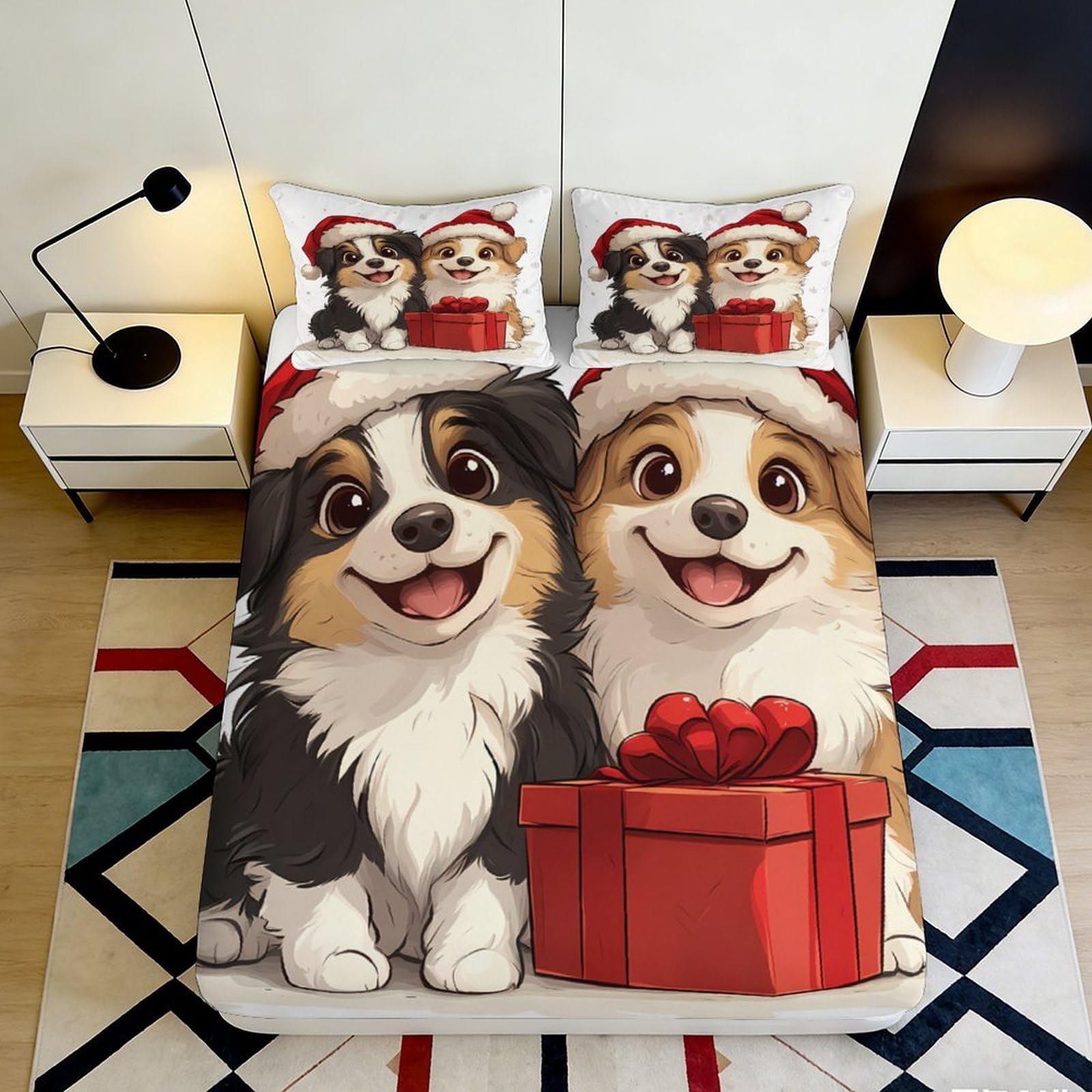3D Printed Doberman Pattern Fitted Sheet Microfiber Deep Pocket Bedroom Bedding Non-Slip Doberman Mattress Fitted Cover Washable for Home 200x200x25cm