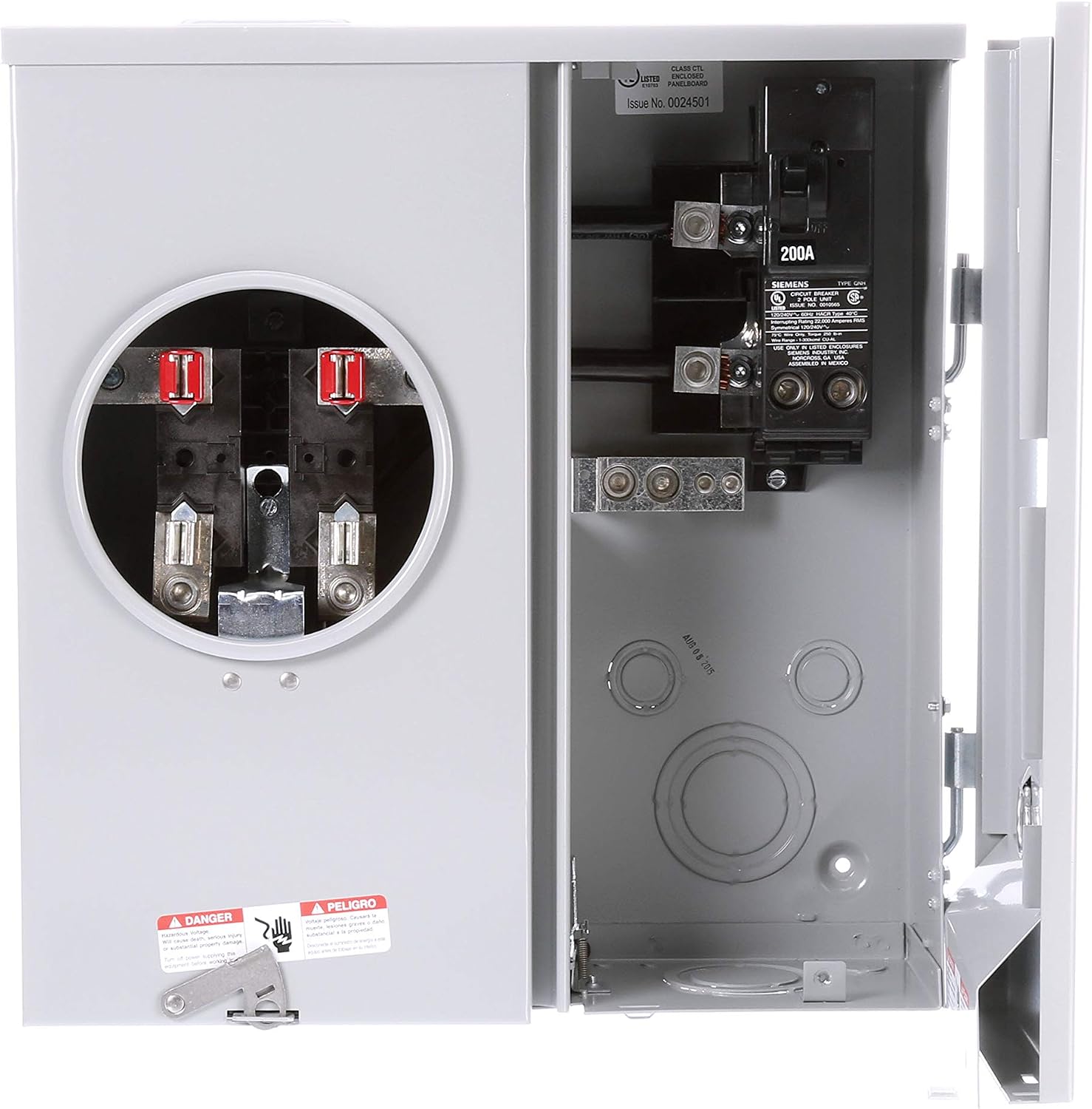 Siemens MM0202B1200 200-Amp Meter Main Combination & ECHS200 2-inch HS Type Hub Openings, 1 Count (Pack of 1), No Color