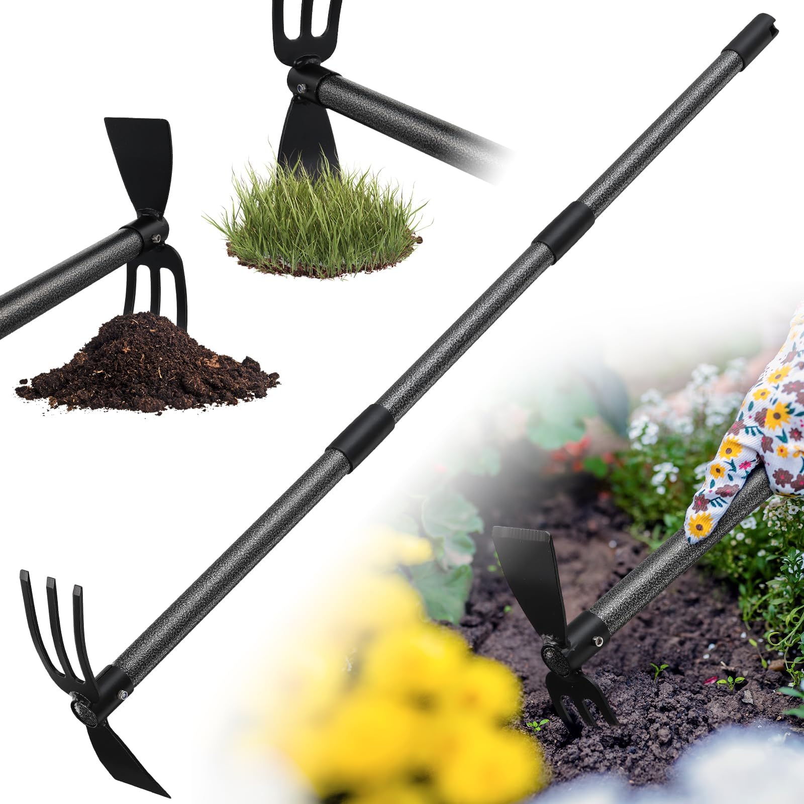 houe de jardin avec 2 griffes