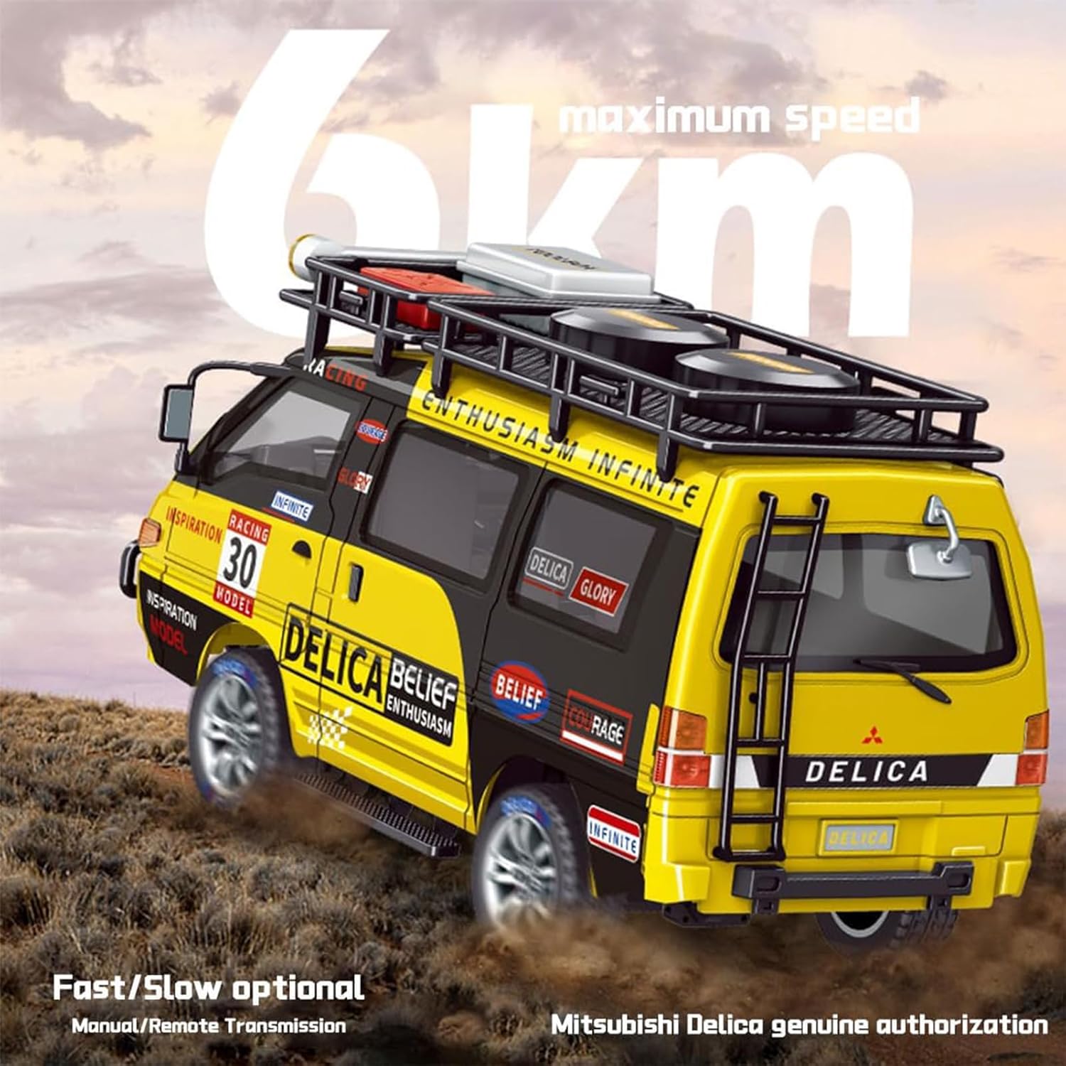 Delica RC Car,1/24 Scale Station Wagon ,2.4Ghz Remote Control Truck ,2WD/4WD RC Crawler，Equipped with Cool LED Lights，Off Road Vehicle Model Suitable For Adults (2WD-Blue)