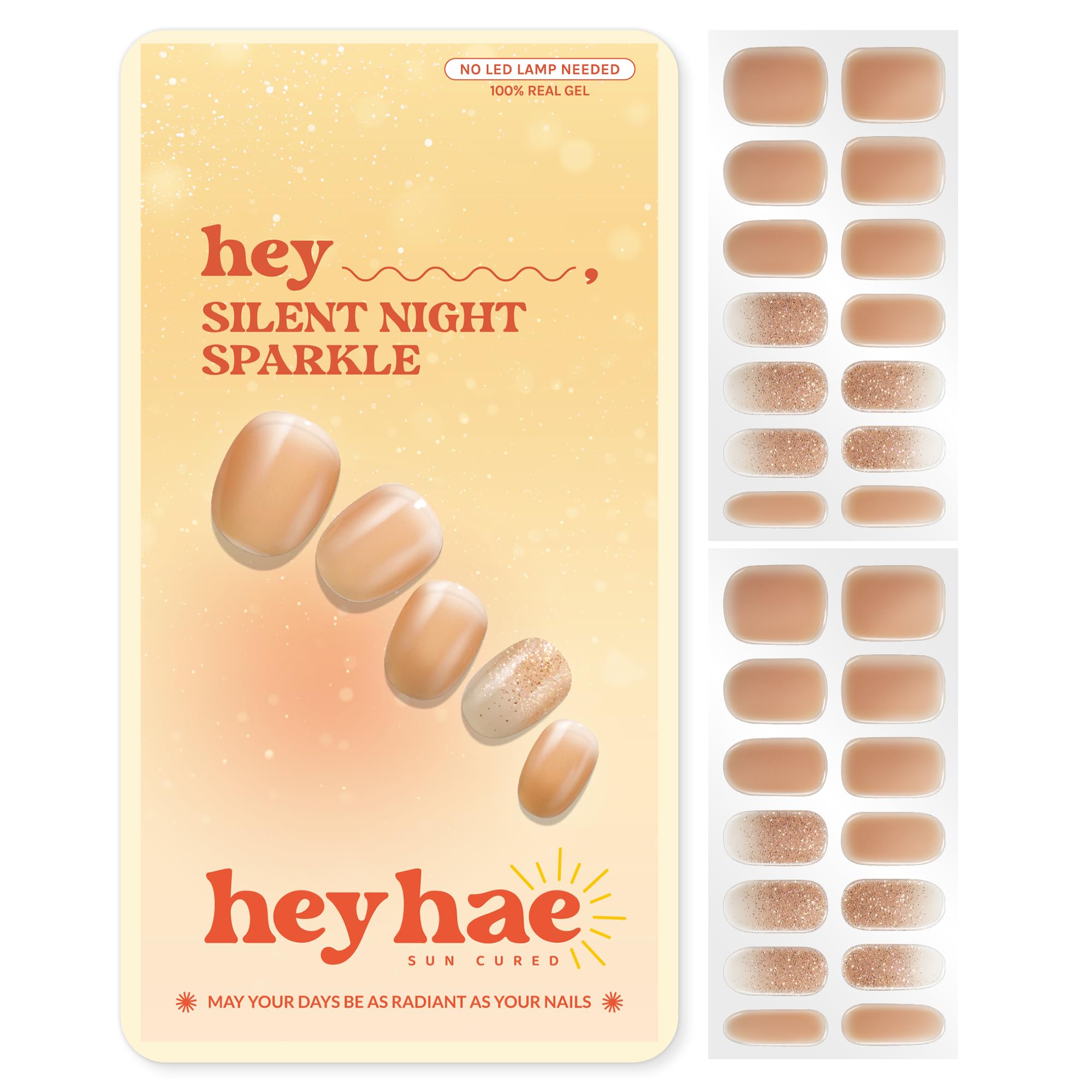 Heyhae Semi Cured Gel Nail Strips - Hey, Silent Night Sparkle