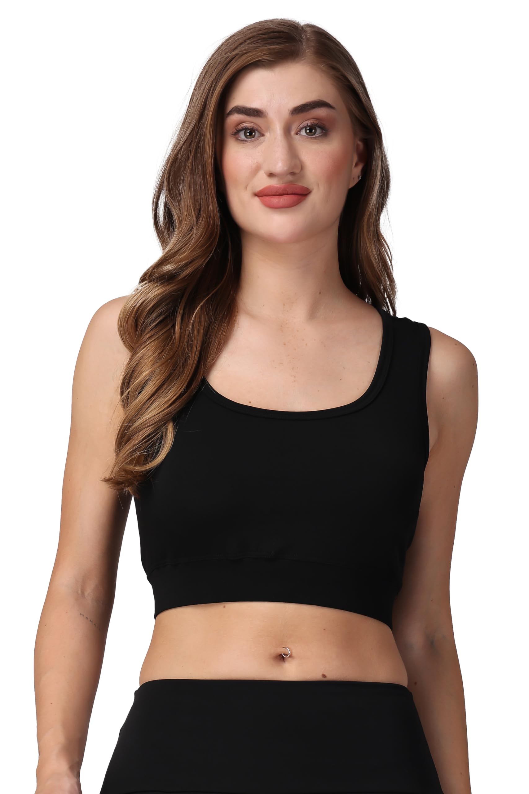 Low Impact Cotton Sports Bra for Womens & Girls - Non-Padded-image-43