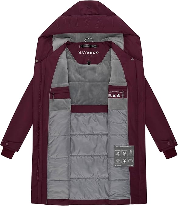 Navahoo Winterjas Voor Dames  XS 3XL  100% Katoen Bovenmateriaal Capuchon Met Ritssluiting Scheidbaar Teddybont Aan De Binnenkant Warme Jas Vrouwen B648 Zwart M 1994415494