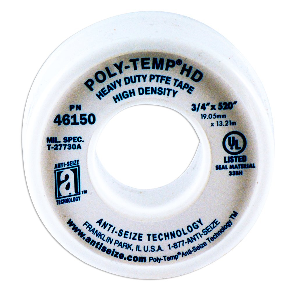 ANTI-SEIZE TECHNOLOGY 46150 White PTFE Poly-Temp Heavy Duty Tape, 520
