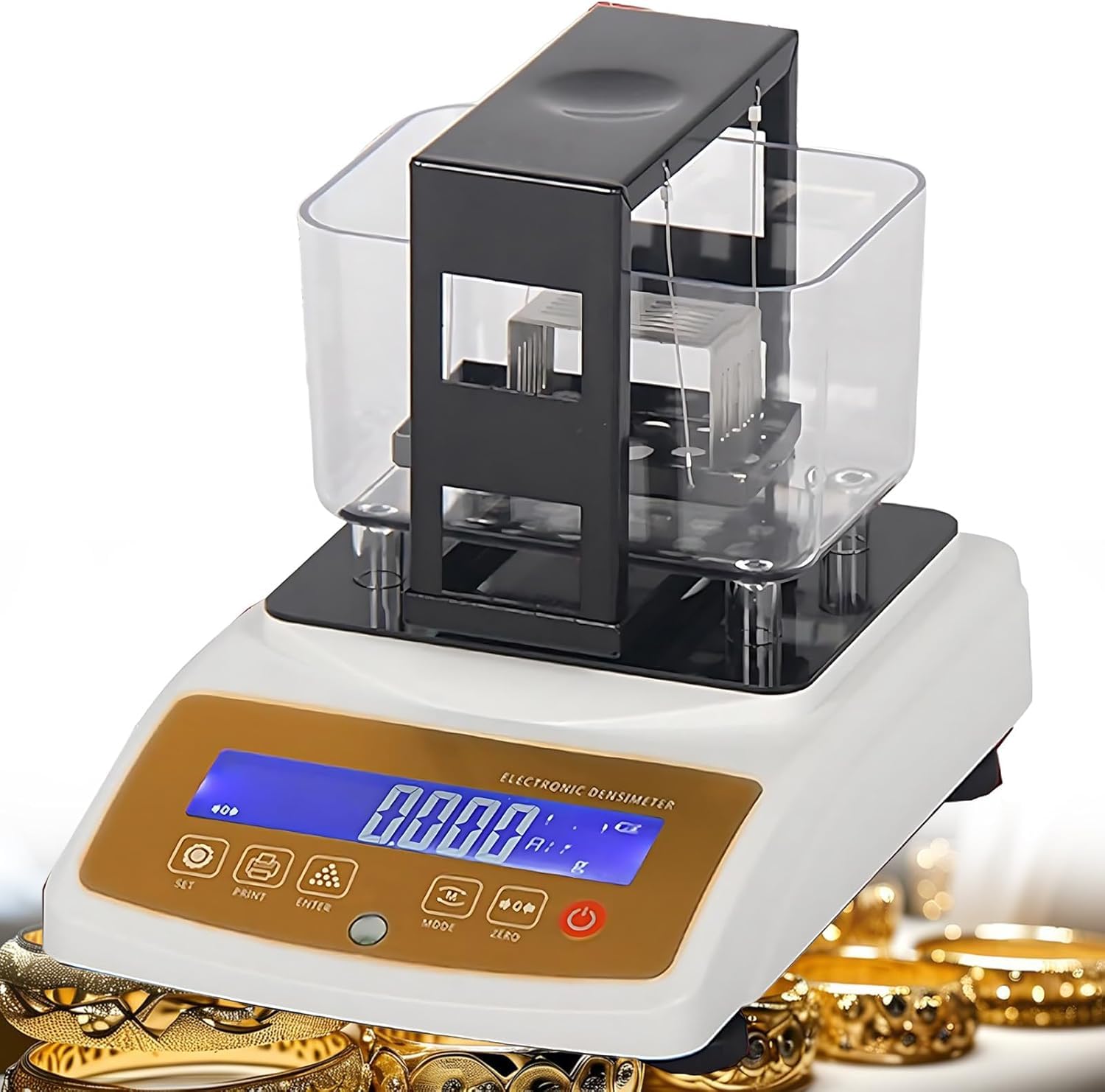 YNBSHGAA Gold & Silver Tester Machine with Density Meter and Purity Analyser, 0.01g Resolution for Accurate Karat Value Testing of Precious Metals, for Jewelry Shops,3-Density Meter-200K