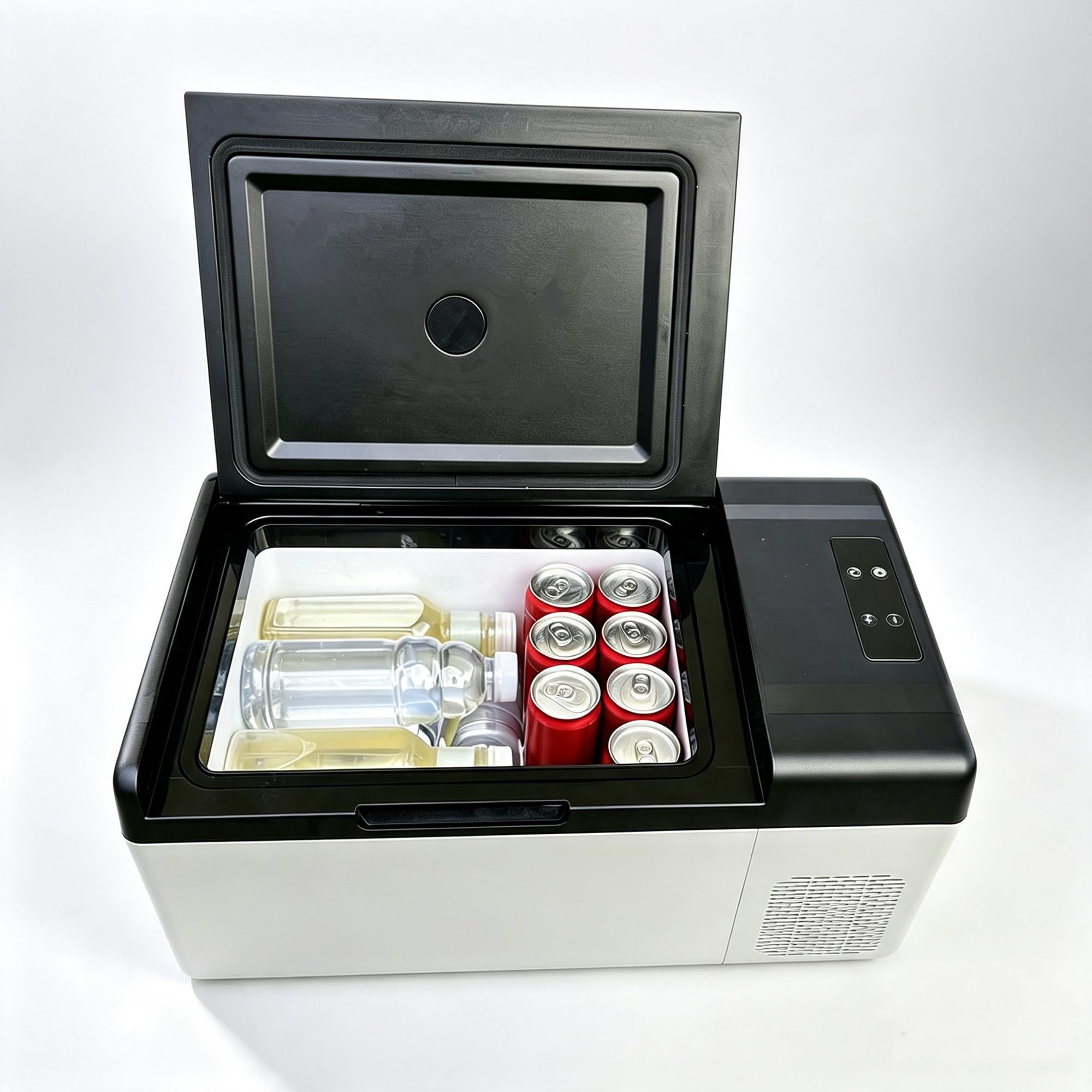 15L Frigorifero Auto a Compressore 12V/24V, Congelatore -20°C | -20°C~20°C Refrigerazione & Congelamento, Compressore DC, Protezione Batteria Auto per Viaggi, Pesca, Uso Esterno e Domestico