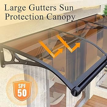Amazon.co.jp: 屋根庇 正面玄関 ひさし 庇 後付け 雨よけ 奥60