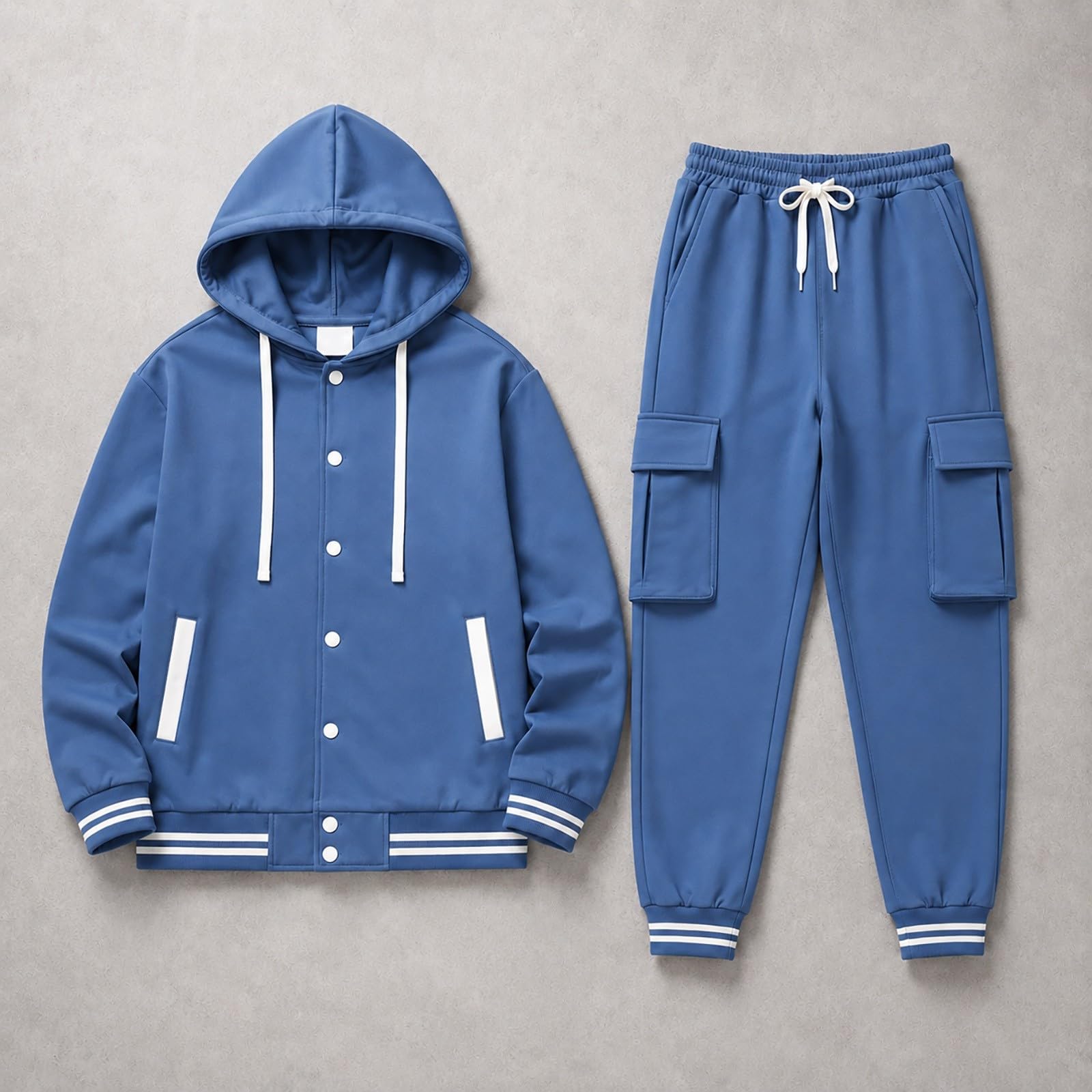 Survêtement complet pour homme 2 pièces à capuche style baseball