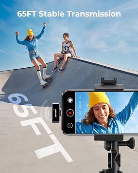Mini Microphone for iPhone & Android, Wireless Lavalier Mic, Adapter