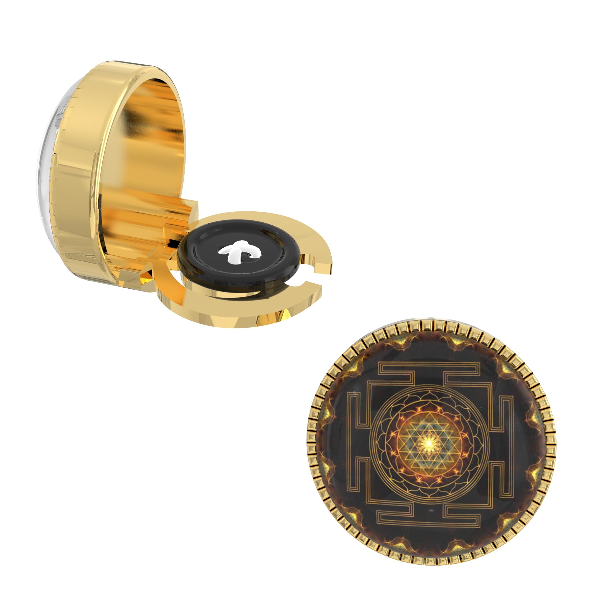 The Smart Buttons – Snap-on Shirt Button Cover Cufflinks Set for Men - Sri Yantra (Yellow Gold Colour, 2) (B0CQYD2H4K) Amazon Price History, Amazon Price Tracker