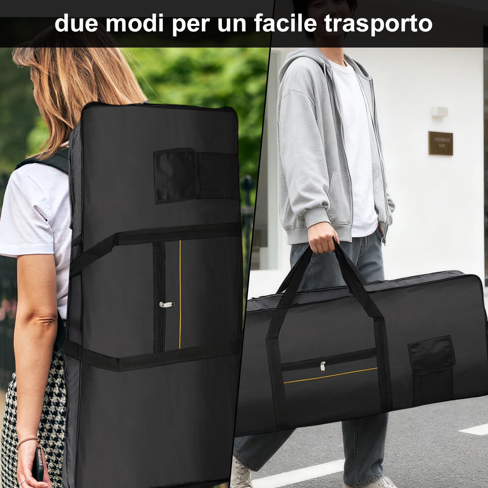 Custodia tastiera 61 tasti, tessuto Oxford 420D, borsa per pianoforte professionale a doppia tasca, borsa impermeabile organo elettronico portatile, Custodia imbottita, Copertura Tastiera Pianoforte