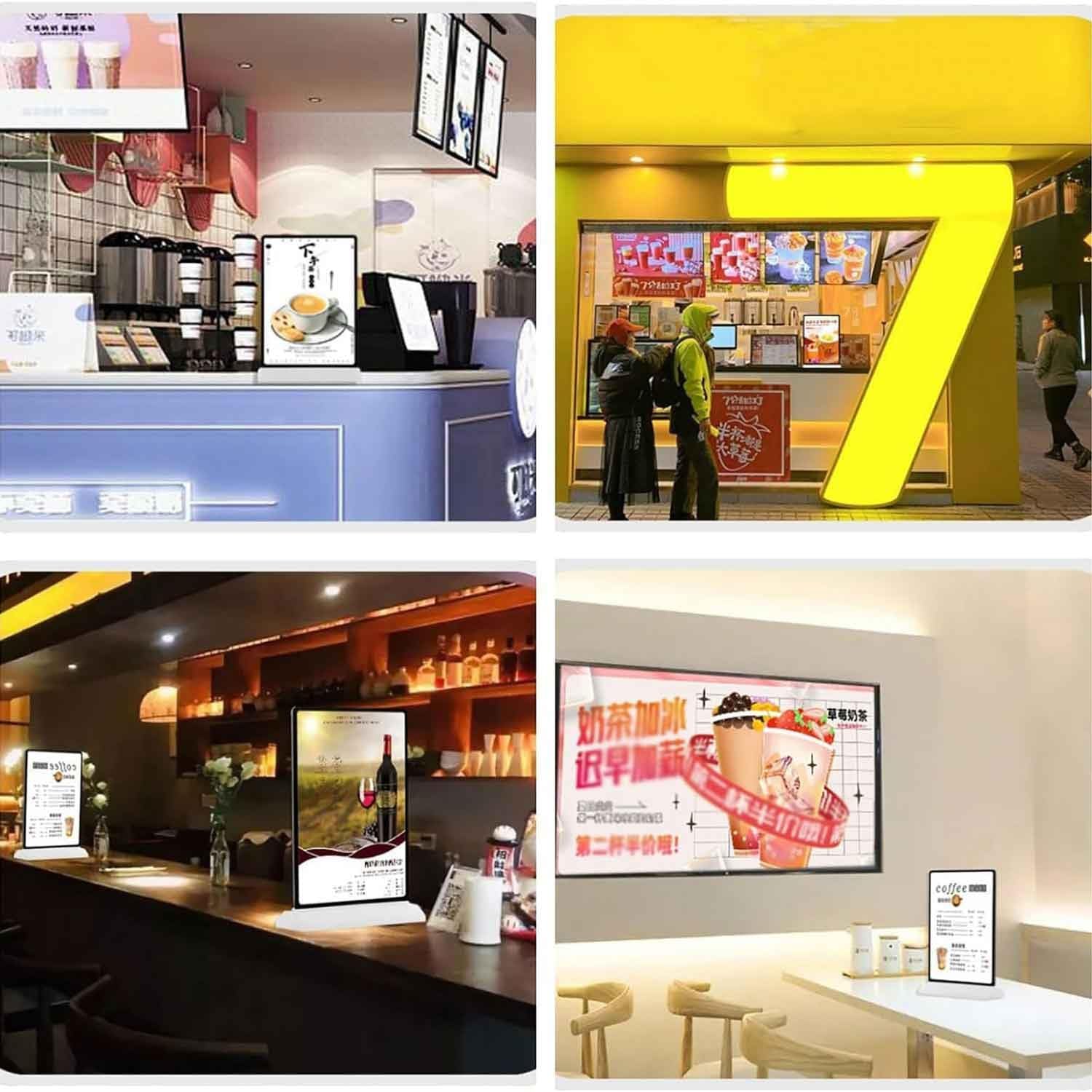 Soporte de señalización de caja de luz LED, marco de exhibición iluminado para fotos intercambiables, tablero de menú retroiluminado para restaurantes, tiendas, cafeterías