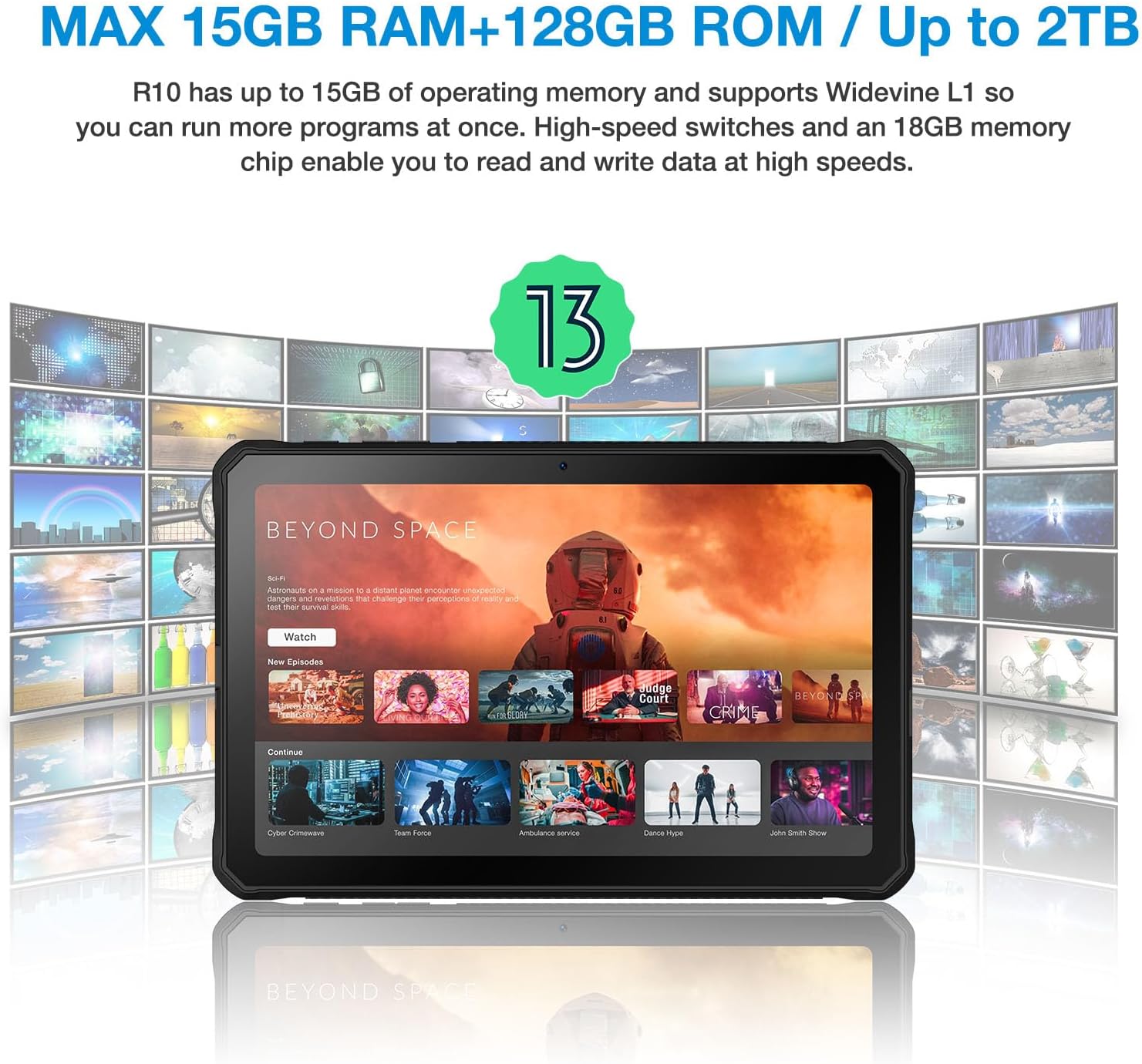 DOOGEE R10 Tablet rugged 2K, 10,36 Tablet in Offerta 15GB+128GB (TF 2TB), 10800mAh Rugged Tablet, 5G WiFi 6 + 4G LTE, Octa-Core 2.2GHz, 2000x1200 FHD+, 16MP+20MP, Android 13 IP68/Dual SIM/OTG/GPS DOOGEE R10 Tablet rugged 2K, 10,36 Tablet in Offerta 15GB+128GB (TF 2TB), 10800mAh Rugged Tablet, 5G WiFi 6 + 4G LTE, Octa-Core 2.2GHz, 2000x1200 FHD+, 16MP+20MP, Android 13 IP68/Dual SIM/OTG/GPS