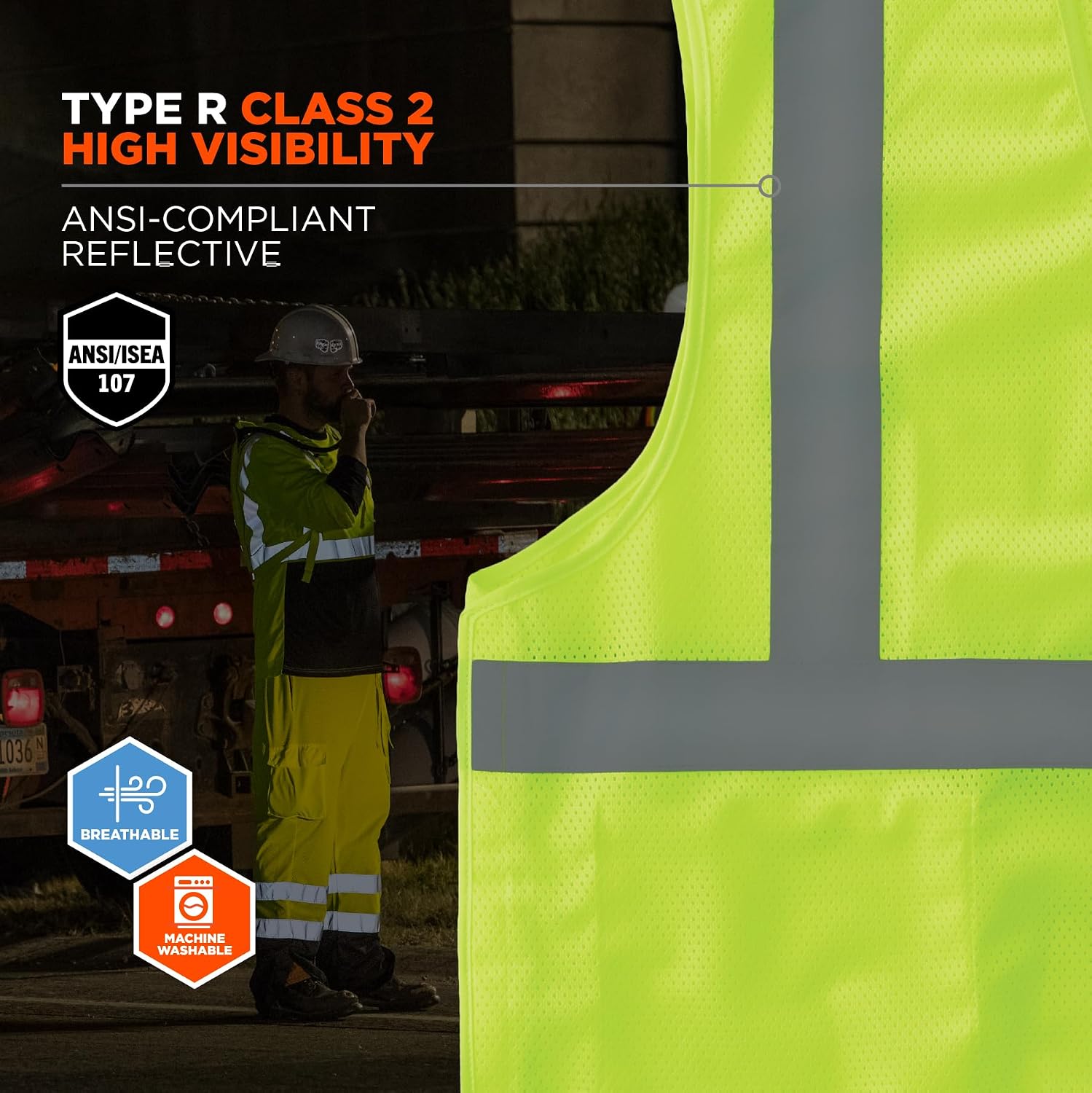 Ergodyne GloWear ANSI High Visibility Orange Breakaway Reflective Safety Vest