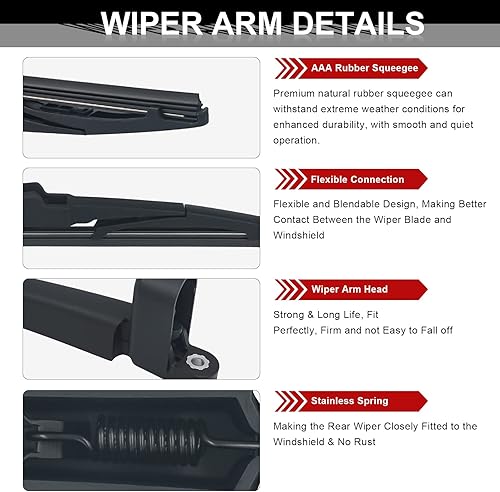 Miniatura 2 de Juego de limpiaparabrisas trasero para Ki-a Sportage 2017-2020, Ki-a Carens 2014-2016# 98815A4000