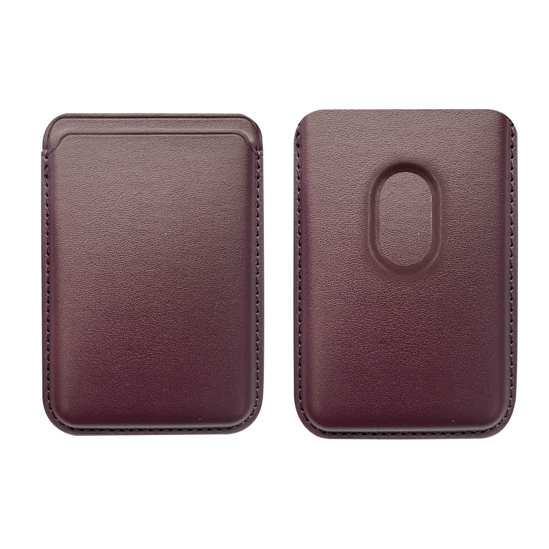 TYKEE™ Magsafe Leather Wallet Pouch - Magnetic Case Credit Card ID Holder with RFID Blocking - Compatible for iPhone 12 Mini/12/Pro/12 Pro Max/13 Mini/13/13 Pro/13 Pro Max/14/14 Plus/Pro/Pro Max - Dark Cherry