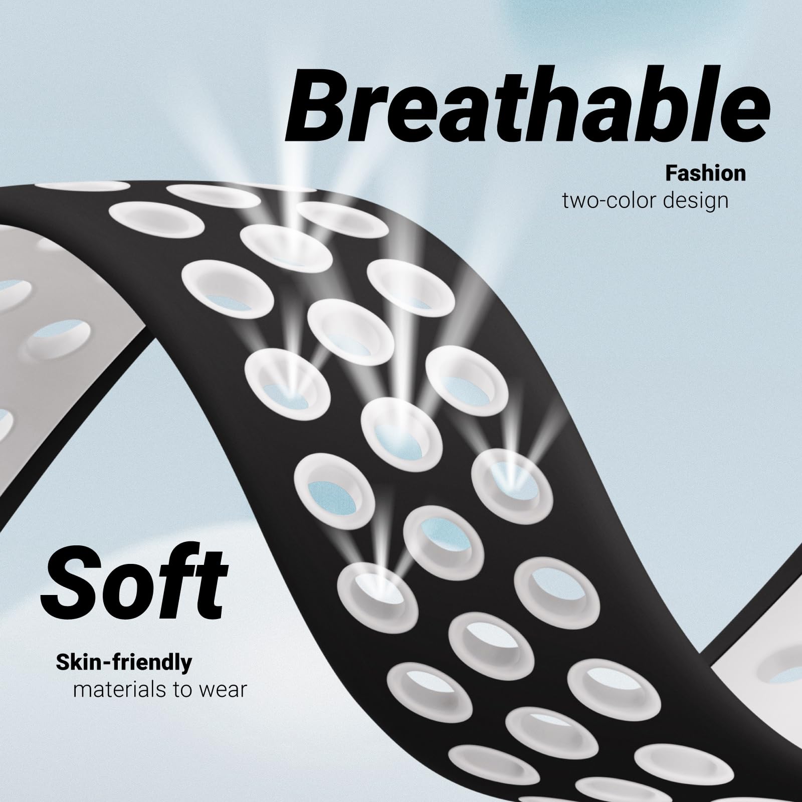 5 cinturini sportivi in silicone traspiranti compatibili con Apple Watch Band 44 mm, 45 mm, 46 mm, 42 mm, 41 mm, 40 mm, 38 mm, 49 mm, per uomo e donna