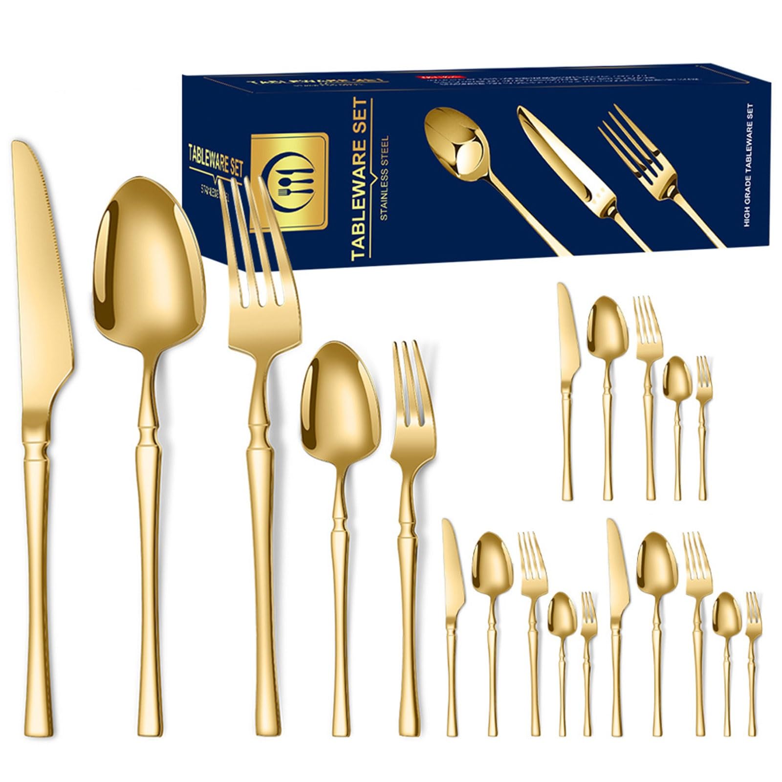 Stainless Steel Knife Fork And Spoon Set 4 PCS Hammered Kitchen Utensils Set Reusable Cutlery Set Smooth Edges