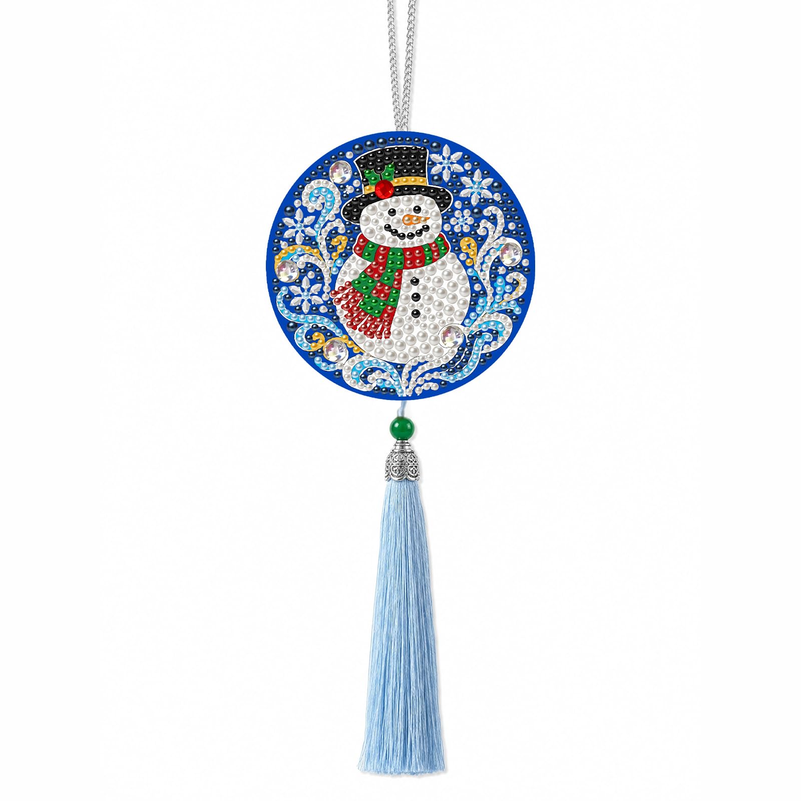 POETRYDRAW Snowman DIY Diamond Art Painting Car Mirror Charm Pendant