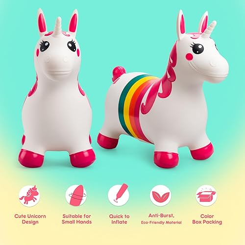 Vista 41 de ZOOJOY Bee Bouncy Animals Hopper, tolva inflable para rebotar, para interiores y exteriores, juguetes para saltar de rebote para niños pequeños