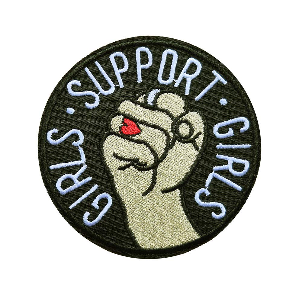 2 PCS Girl Support Girl, Woman Strength Embroidered Iron On Patch Girl Power Clothes Jacket Cap Fabric Accessories DIY My Body My Choice