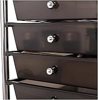 Vista 6 de Seville Classics Carrito Organizador con Ruedas, para Hogar, Oficina, Escuela, Aula, Álbum de Recortes, Pasatiempo, Artesanía, 10 Cajones, Negro