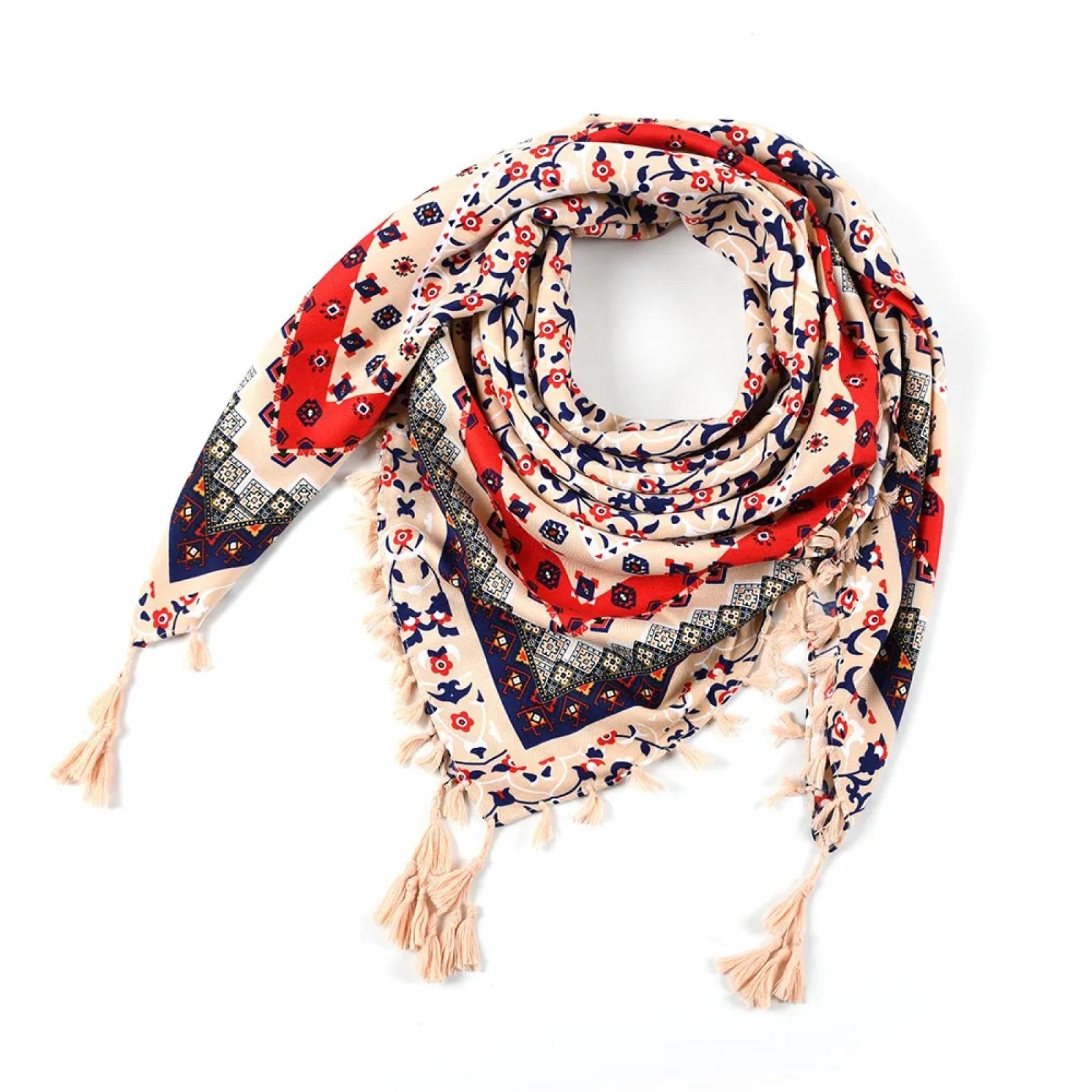 Schals Tücher Halstuch Scarf Schal Winter Frauen Damen Bohemian Print Schal Russische Ethnische Wraps Quaste Schals