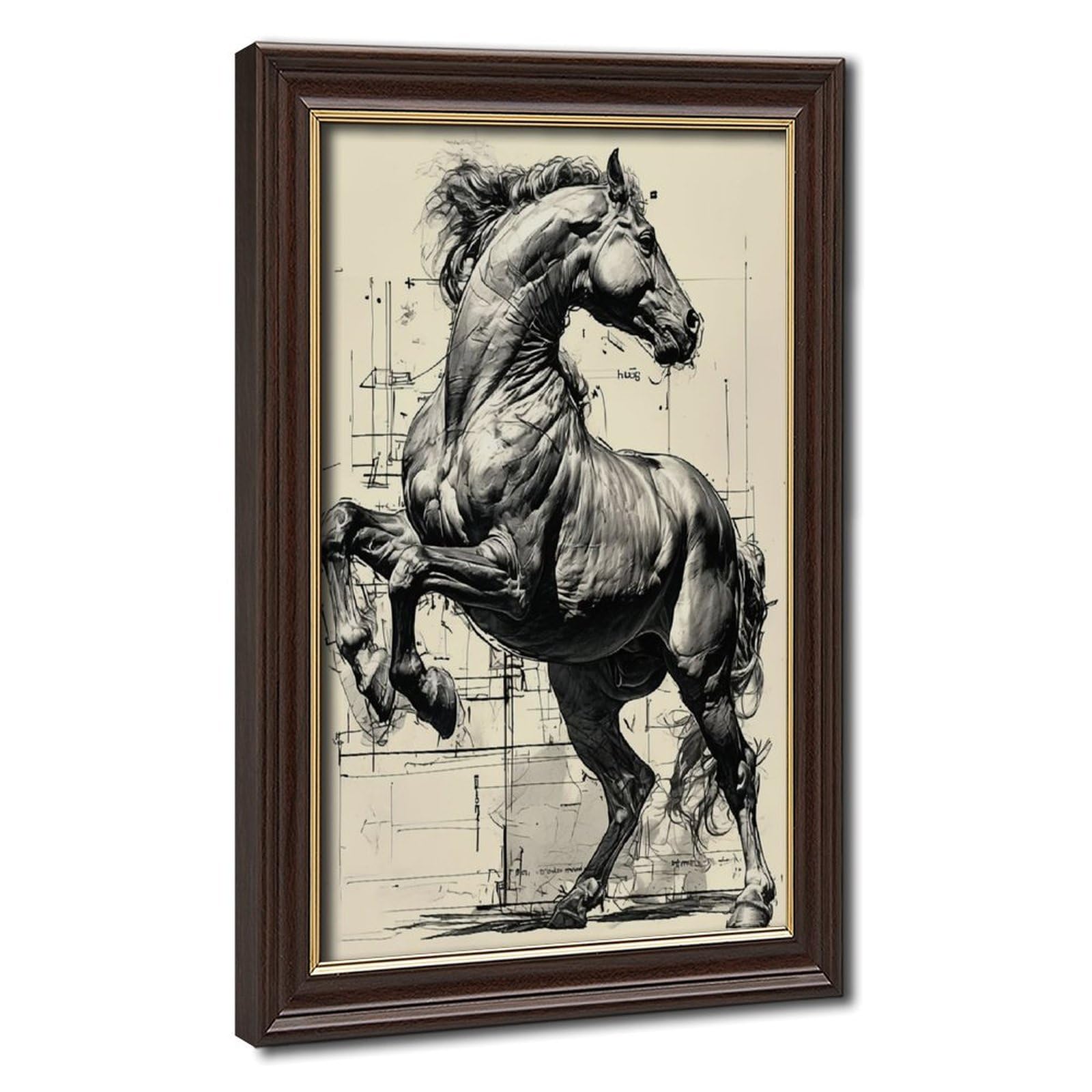 Bareronor Interesting Abstract Horse (4) Canvas Poster Bedroom Decor Landscape Office Room Decor Gift 12" L X 18" W