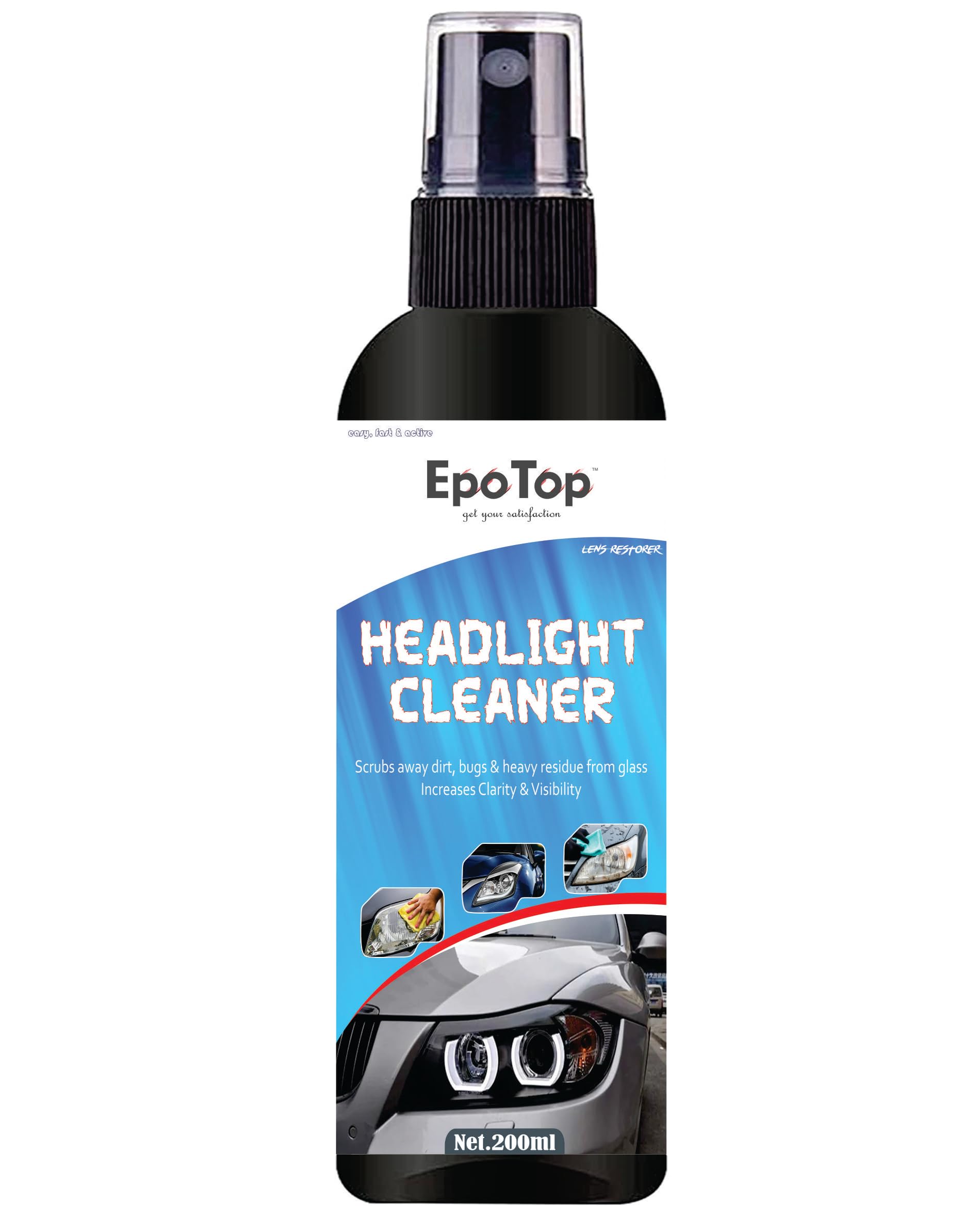 Car Headlight Cleaner Spray - 200ml | Clears Scratches, Dirt & Oxidation for Crystal Clear Headlights | Cloudy, Dull & Yellowed Headlights | Long Lasting Shine |-image-10
