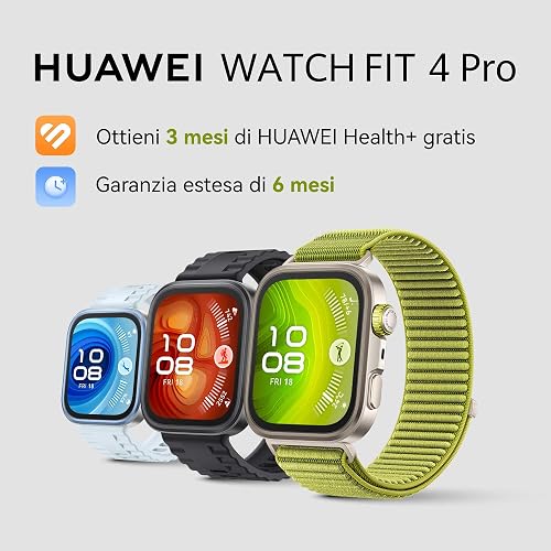 HUAWEI Watch FIT 4 Pro Montre connectée, Ultra-Fine, 1.82" Écran Verre Saphir, Bordure en Alliage de Titane, Suivi de la santé, ECG, Jusqu'à 10 Jours d'autonomie, Garantie prolongée de 6 Mois, Noir - 2