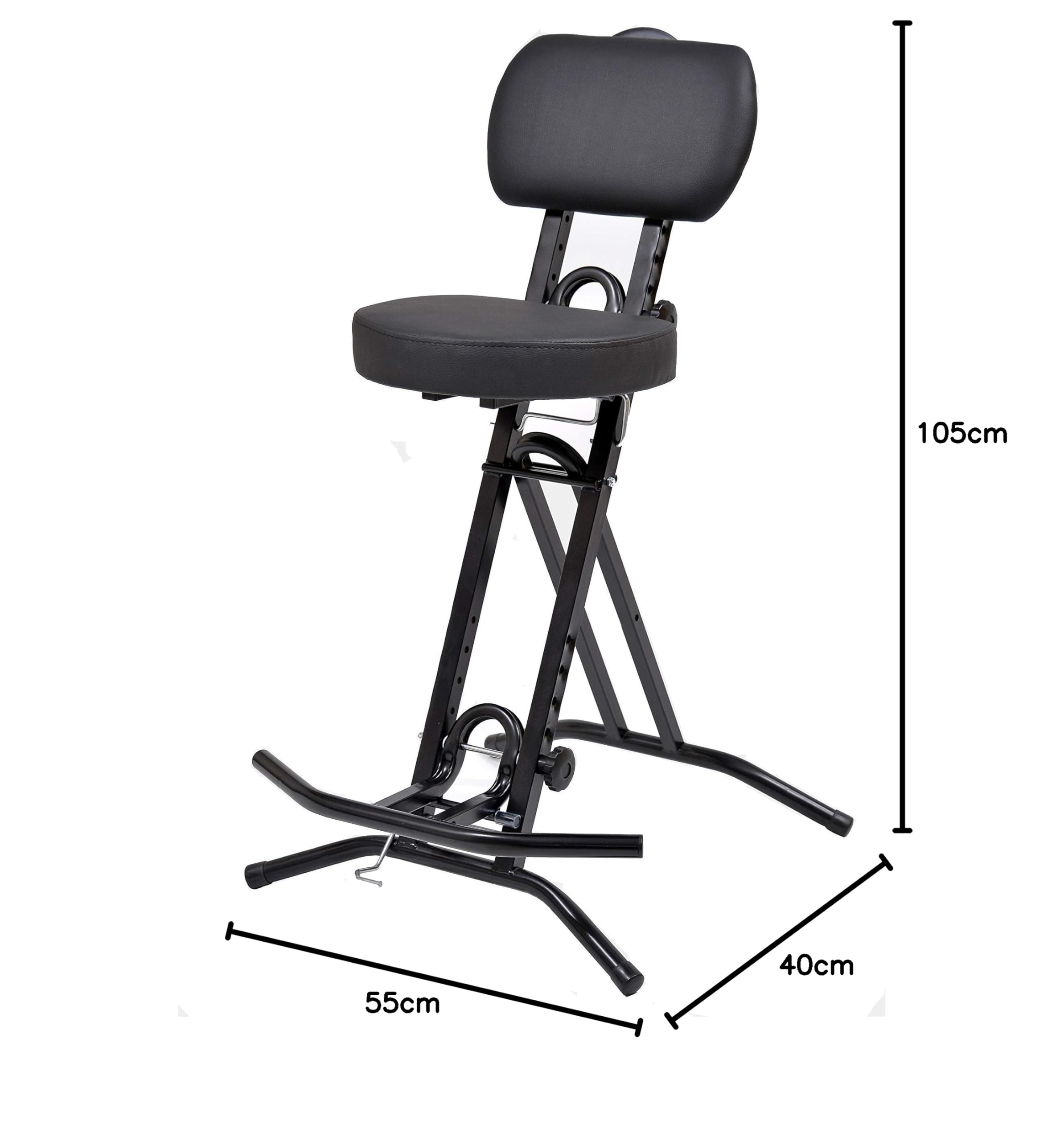 Stehhilfe Stehhocker Stehsitz Sitz Sitzhilfe Stehstütze mit 6 cm ergonomischer Polster bis 130 kg belastbar schwarz NEUHEIT