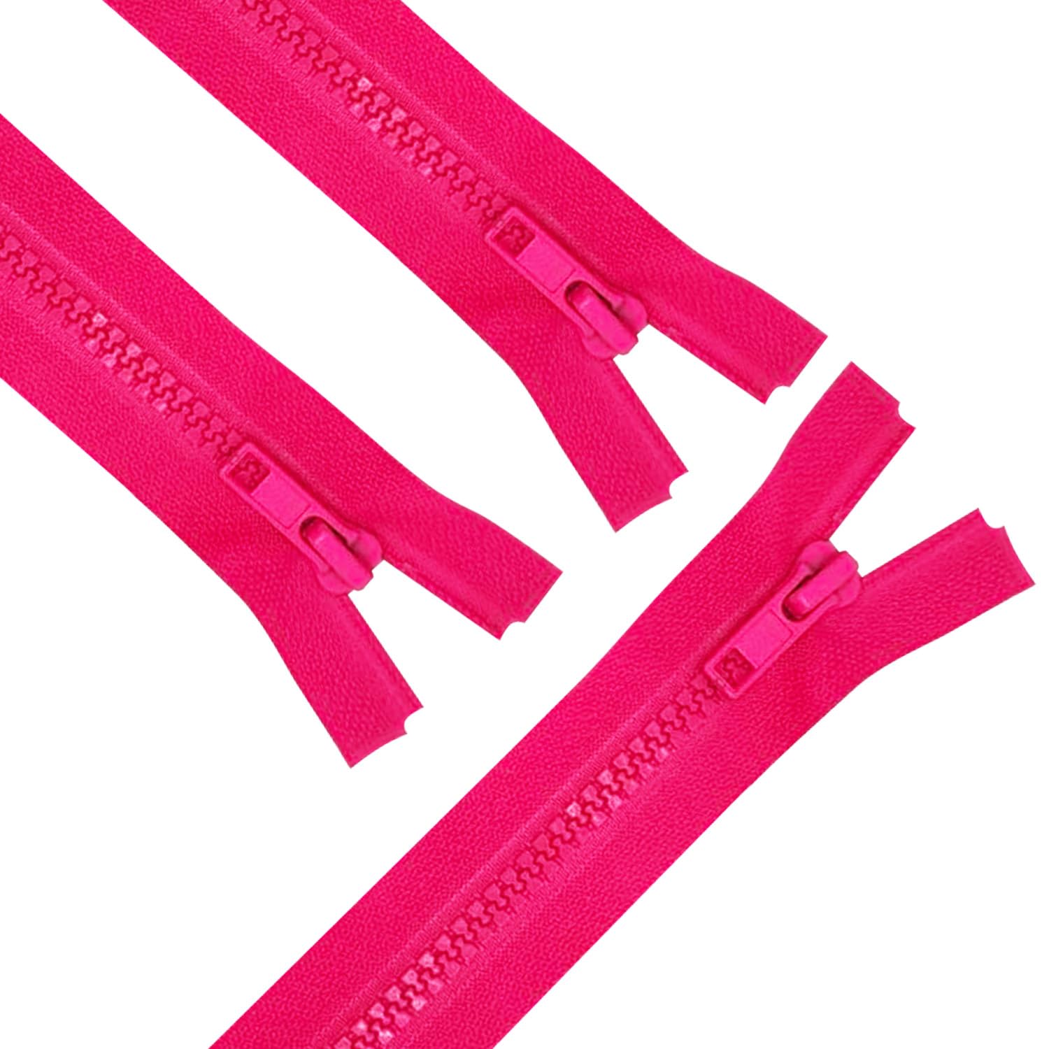 ANPURZII 3PCS #5 6 Inch Magenta Separating Jacket Zippers for Sewing Coats, Molded Plastic Bulk Zippers(Magenta 6" 3PCS)