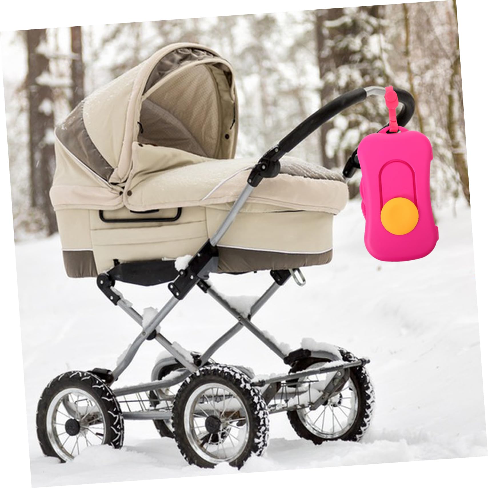 FONDOTIN Wipes Container Refillable Wipe Dispenser Alternative Portable Wipe Holder for Diaper Bag Wipe Case Design Sturdy Plastic Material for Stroller High Chair Pink