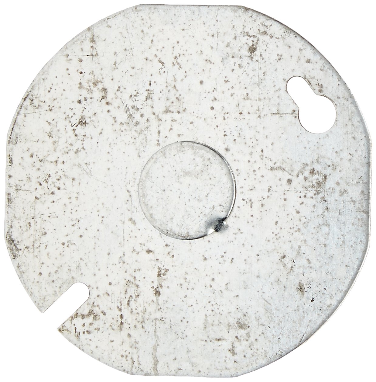 Hubbell RACO 8703-5 Flat Round Cover with 1/2-Inch Center Knockout, 3-1/2-Inch, 3-1/2", 3.5