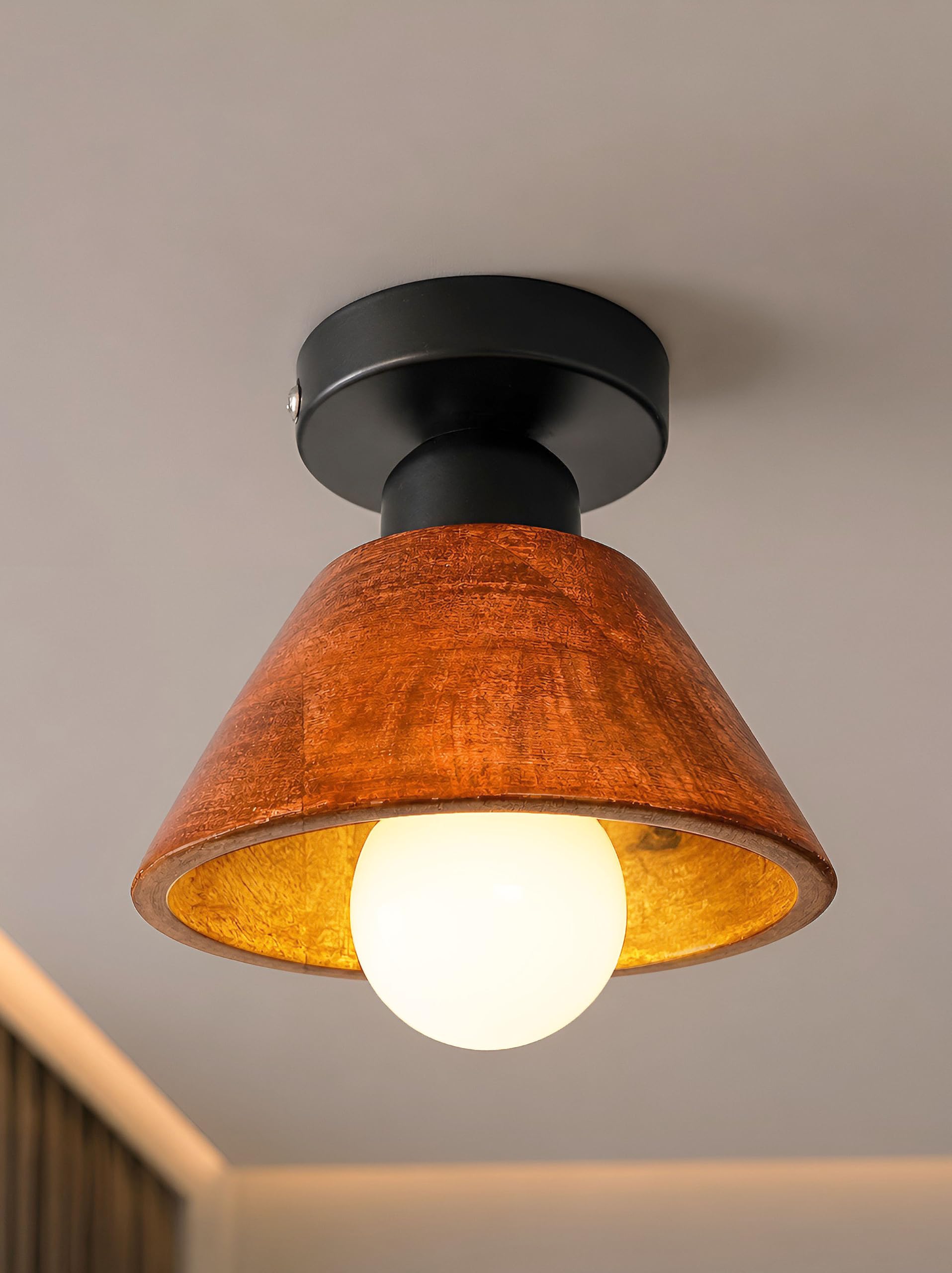 Walnut Wood Ceiling Light - Modern & Rustic -1 Walnut Wood Ceiling Light - Modern & Rustic -1