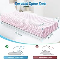 Vista 2 de CloudBliss Almohada de espuma viscoelástica, almohada cervical ergonómica con contorno de cuello para dolor de espalda y hombros, almohada