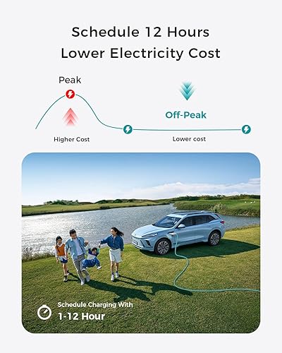 Miniatura 5 de EG evgoer Cargador EV de nivel 2, estación de carga EV portátil de 40A 240V para el hogar, cargador de vehículo eléctrico con corriente ajustable
