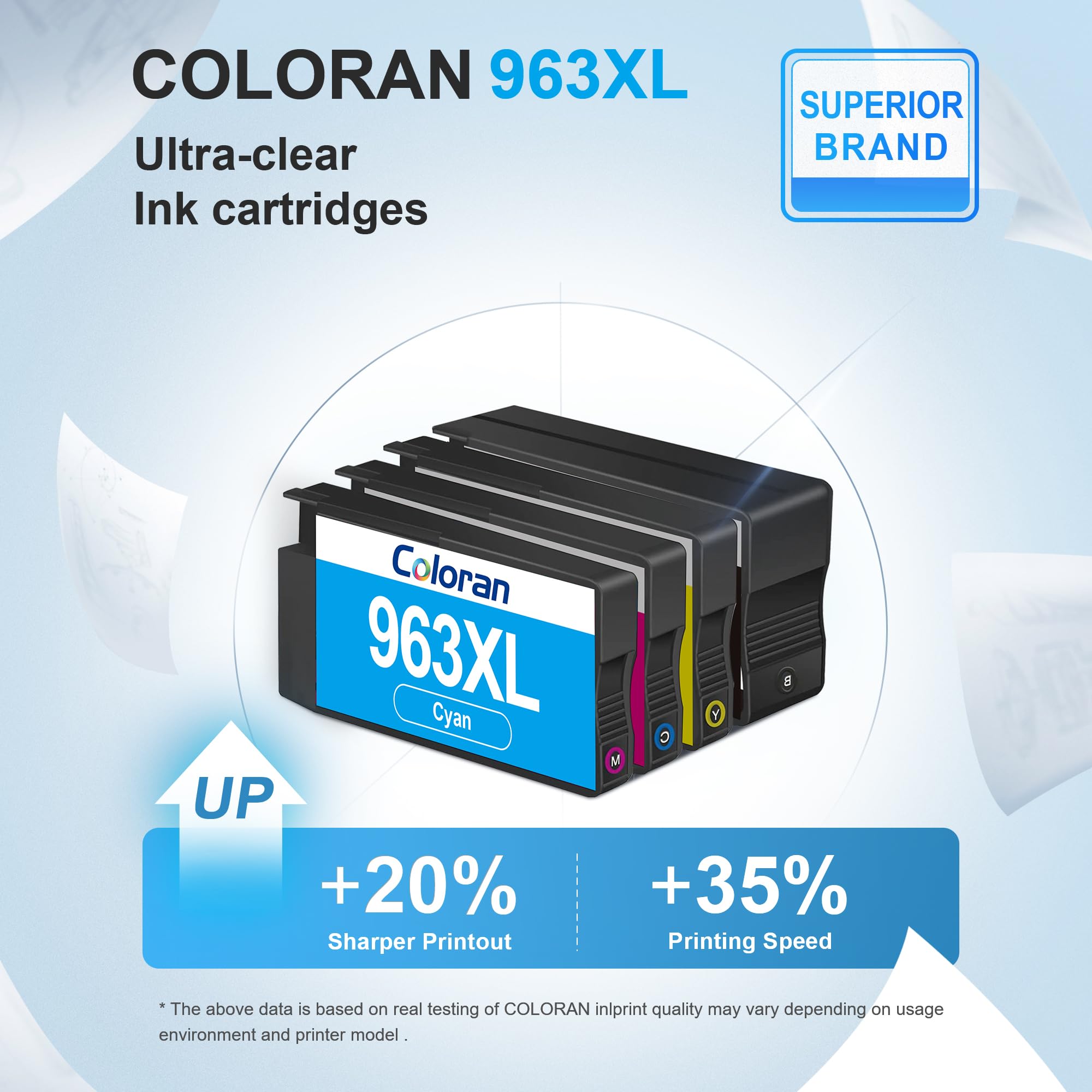 Coloran 963XL Compatibili per Cartucce HP 963 XL Multipack per HP OfficeJet Pro 9010 9012 9015 9020 9022 9013 9014 9016 9019 9025 (1 Nero,1 Ciano,1 Giallo,1 Magenta)