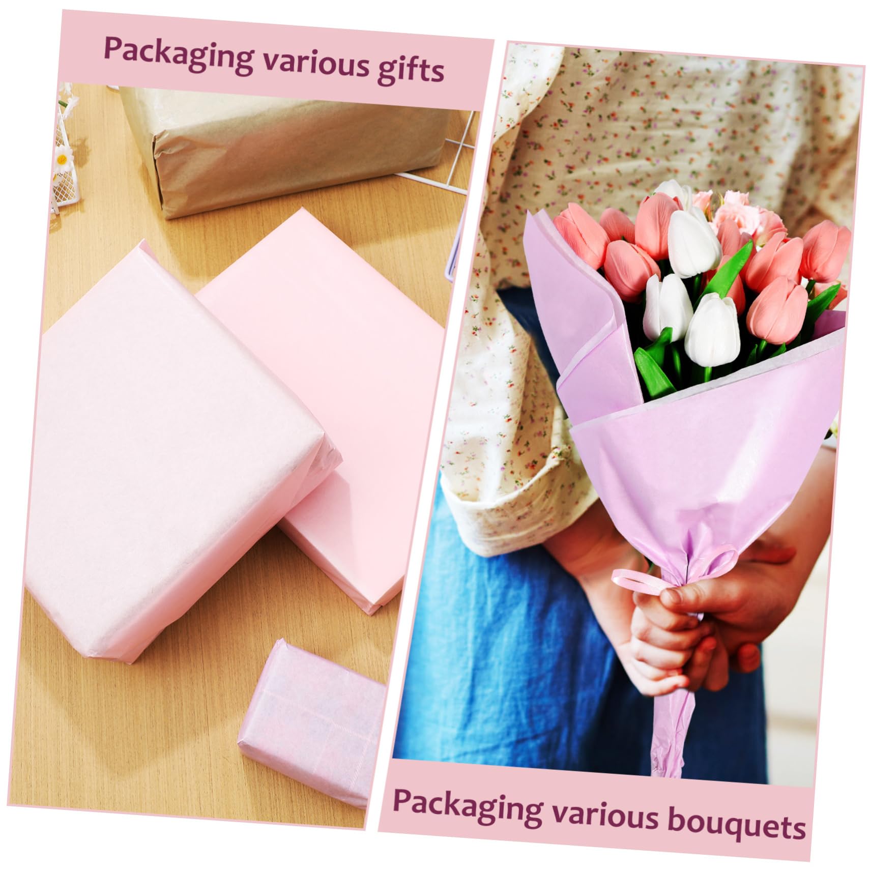 DOITOOL Carta Velina per Confezioni Regalo 80 Fogli 50x70 Cm Carta Spessa Design Colorato per Incartare Fiori e Oggetti di Diverse Forme