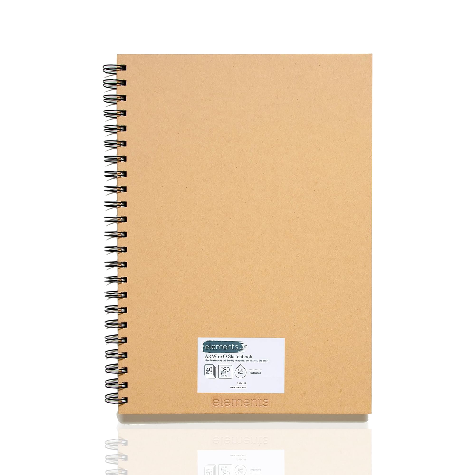Elements Artistik Wire-O A3 Sketchbook, 40 Sheets (80 Pages), 180 g/m²