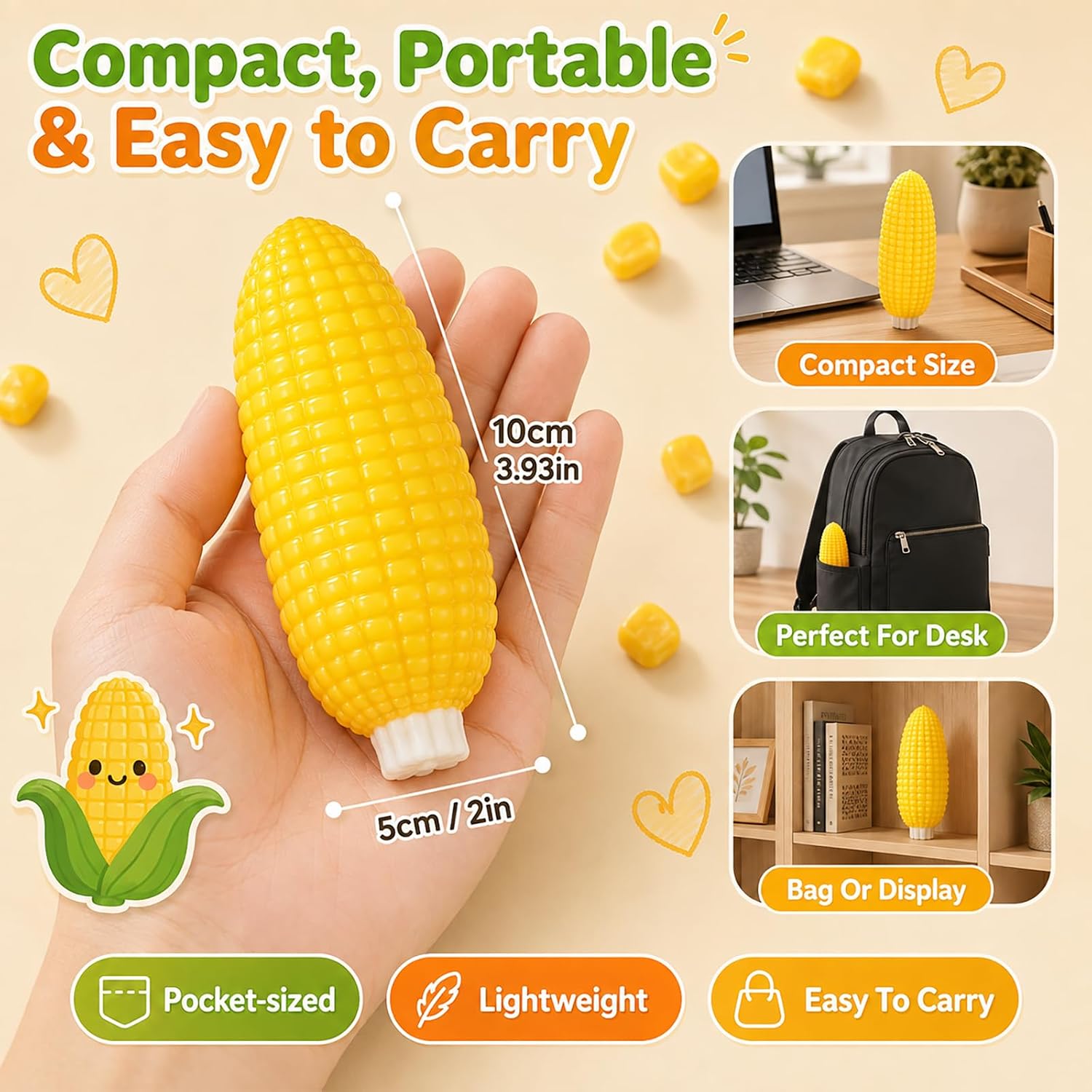 Crunchy Corn Squishy, ASMR Sensory Fidget Toy for Stress Relief image 4