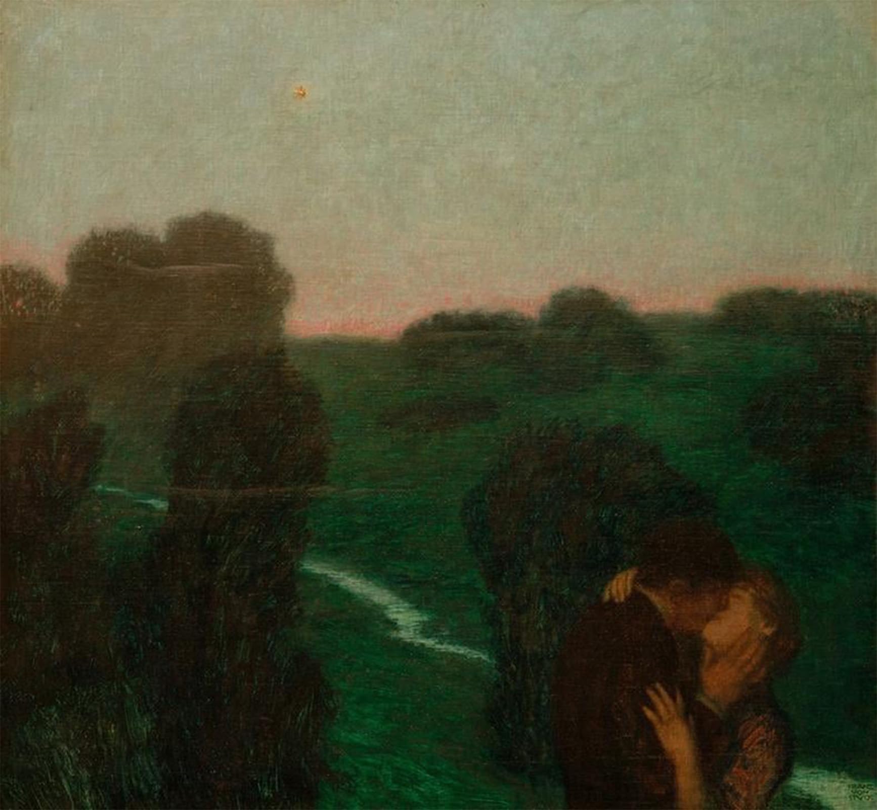 SERENDIPITP Vintage Picture Print on Canvas Wall Art Poster The evening star by Franz von Stuck Artwork Print Poster for Wall Decor 60x90cm