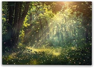 Puzzles for Adults Habitat Lightning Bugs Fireflies Forest Field with Fantasy Lights Special Sunlight Rays Wooden Jigsaw Puzzle Gift Family Games Kids Children DIY Toys 500 Piece