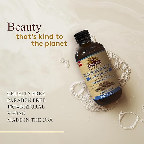 Miniatura 3 de Okay Aceite de ricino negro jamaicano oscuro original argán restaura el cabello y la piel ayuda a crecer naturalmente un cabello fuerte y saludable