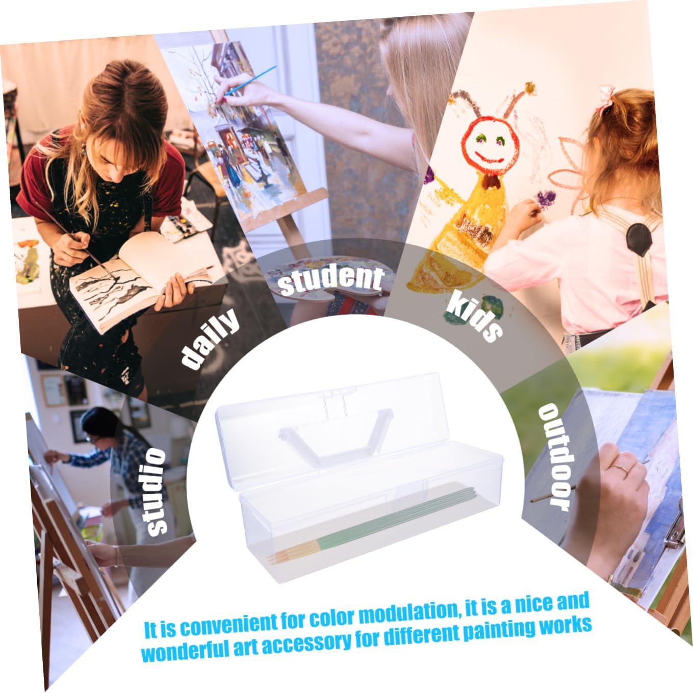 2pcs Art Painting Tool Storage Box and Organizer for Calligraphy Supplies Smooth Convenient Storage Cases for Artists and
